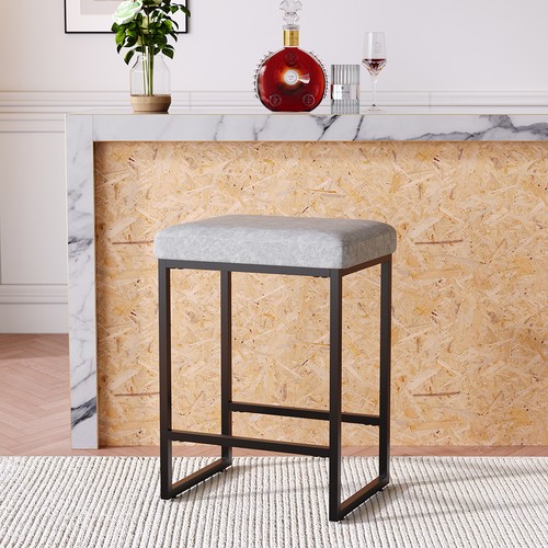 1pc grey bar stool leather - 1pc, pu